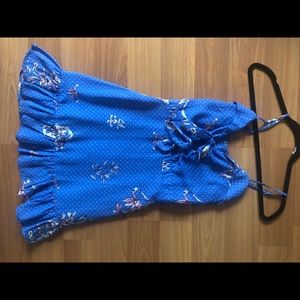 Blue floral and polka dot dress!